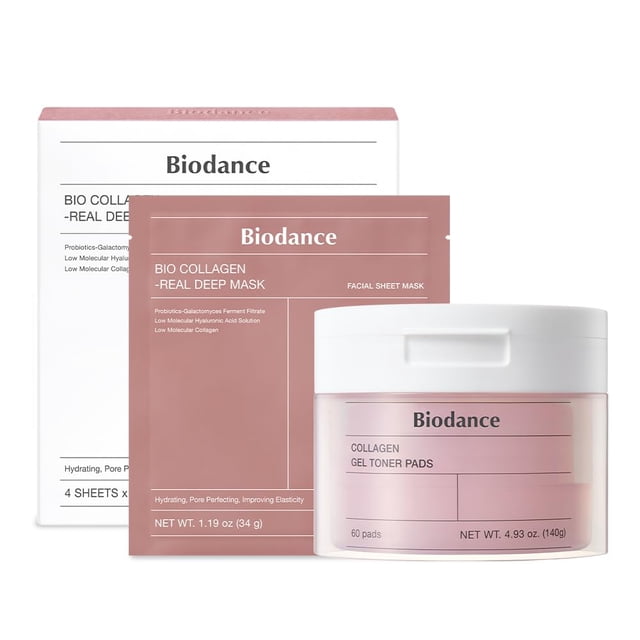 Dúo de gel de colágeno para día y noche Biodance Skincare con máscara y almohadillas