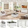 thumbnail image 5 of 24" Wide Farmhouse Nightstand with Charging Station, End Table with 2 Drawers, White Wood Dresser for Bedroom Cabinet, Bed Side Table Chest of Drawers, Night Stand for Living Room, Closet, 5 of 7