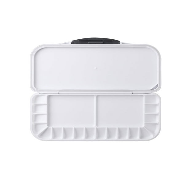 Estuche de pintura para paleta de acuarela vacía, caja de almacenamiento de pintura, 18 compartimentos con tapa, paleta de pintura para aficionados de