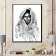 thumbnail image 2 of Designart 'Black and White Portrait of Young Indian Woman I' Modern Framed Canvas Wall Art Print, 2 of 5