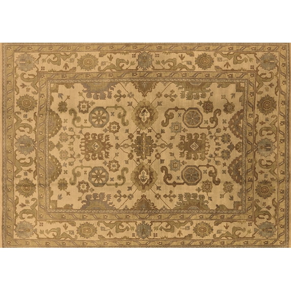 Ahgly Company Indoor Rectangle Oriental Brown Industrial Area Rugs, 7' x 10'