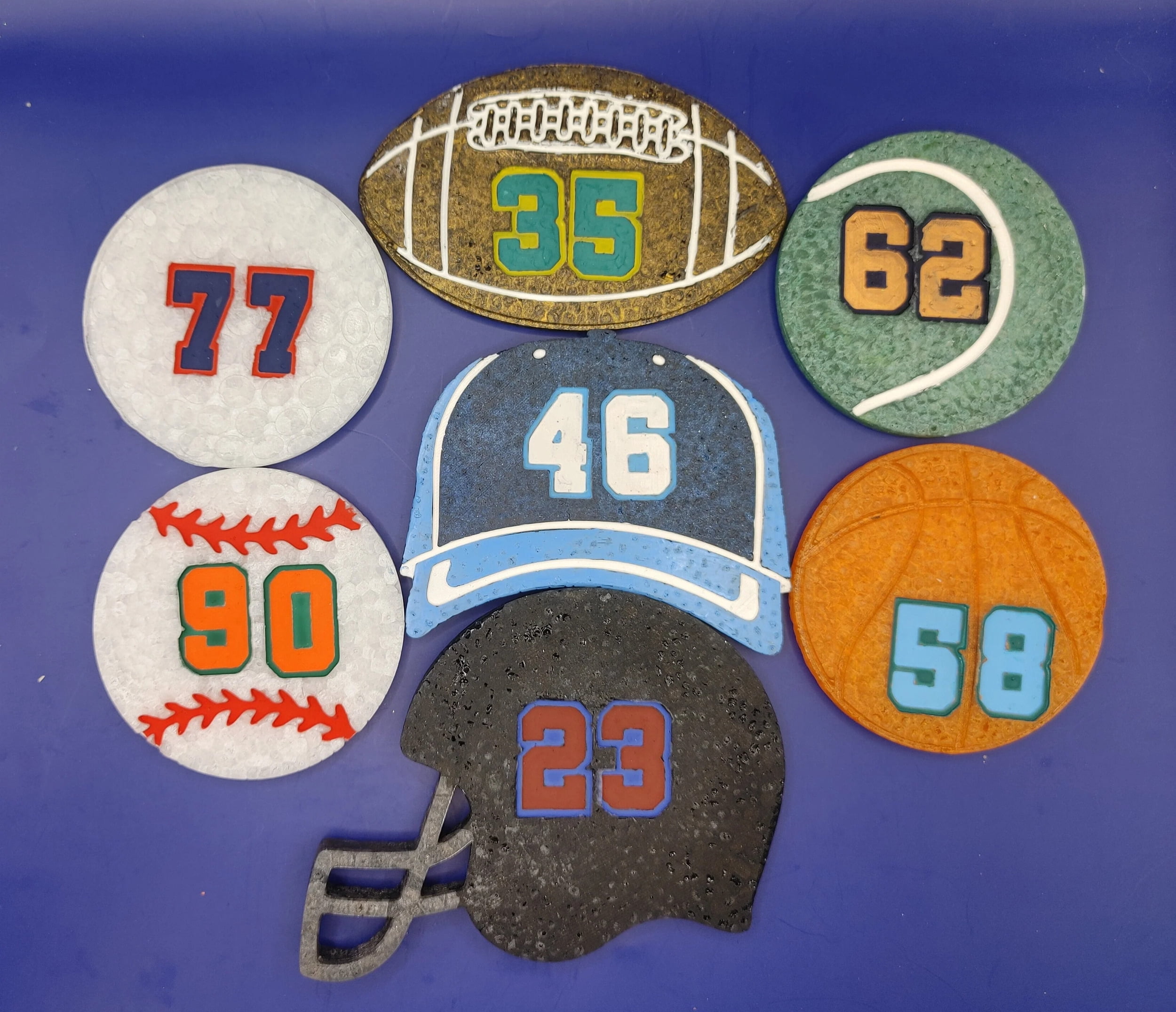 Varsity Number Inserts for any Silicone Freshie Mold