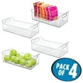 thumbnail image 2 of mDesign Slim Plastic Kitchen Pantry Cabinet Storage Organizer Bin, 4 Pack, Clear, 2 of 9