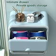 thumbnail image 3 of Paokuoon Roll Paper Dispenser Adjustable Toilet Paper Holder Serrated Outlet Storage Drawer Roll Organizer with Visible Window, 3 of 6