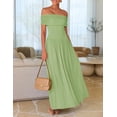 thumbnail image 2 of Vestido largo ZESICA para mujer, con hombros descubiertos, color salvia, tamaño mediano, 2 of 7