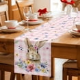 thumbnail image 5 of Bunny Easter Table Runner - 70 Inch Long Pink Plaid Spring Floral Pastoral Cotton and Linen Blended Dress Scarves Farmhouse Table Runner for Kitchen Dining, Coffee Table, 13" x 70", 5 of 8