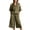 Green, variant on Women's 2 Piece Linen Blend Outfit Cold Shoulder Half Button Top and Elastic Waist Wide Leg Shorts Casual Summer Co Ord