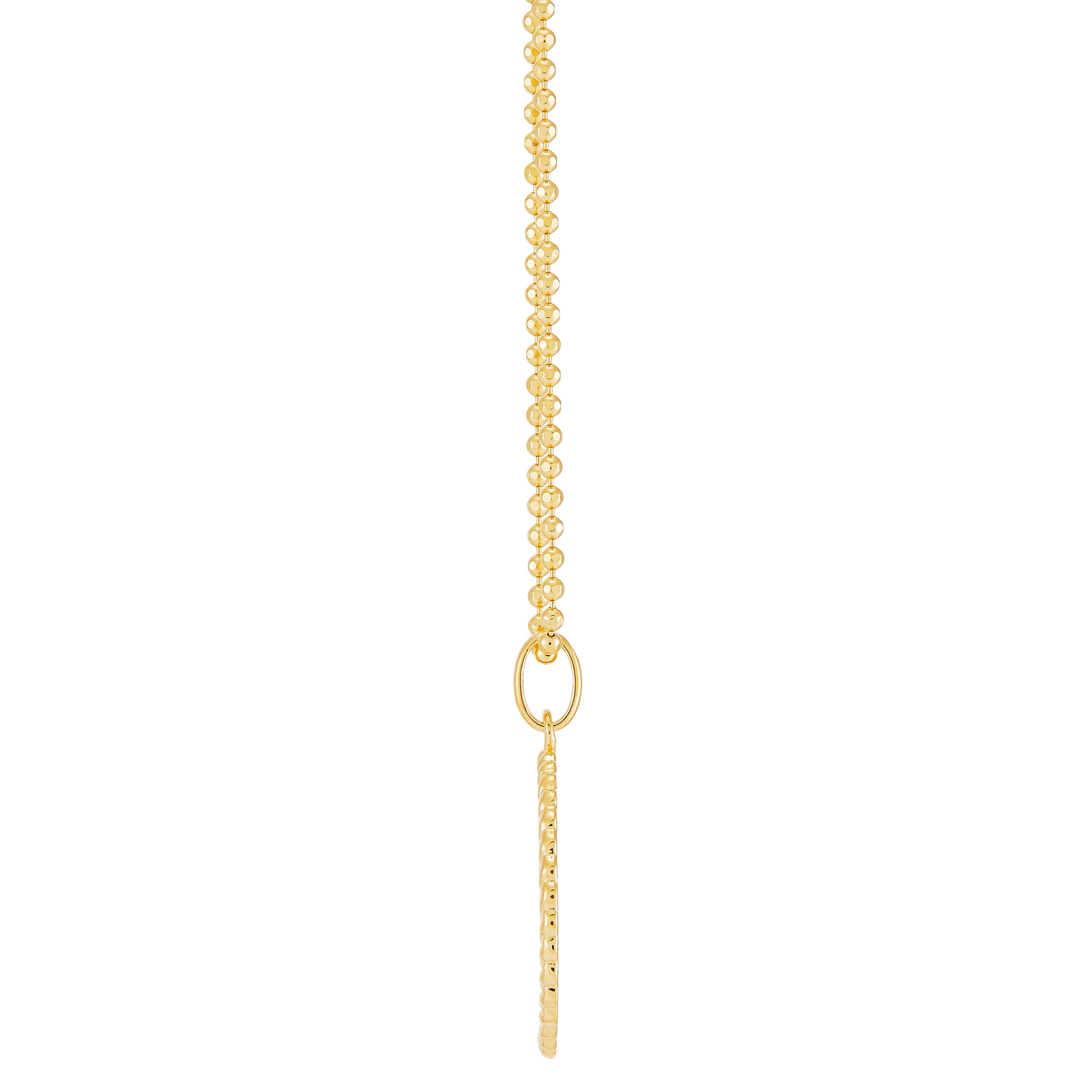 Brilliance Fine Jewelry Rainbow Center Disk Pendant in Sterling Silver and 14K Gold Plate,20"