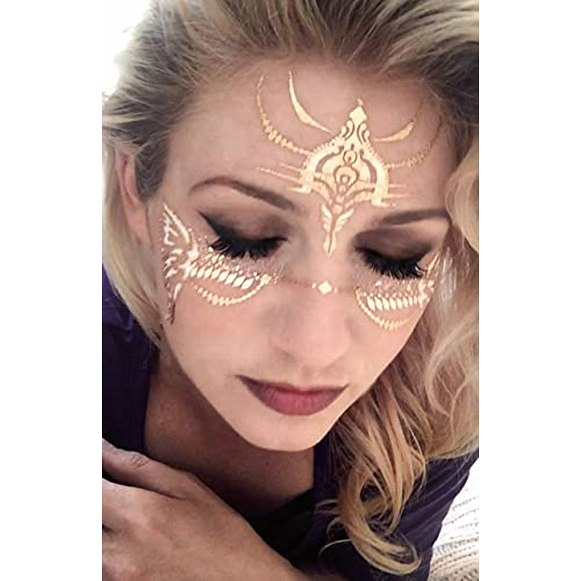 Golden Ratio Tats Best Page x3, Gold Temporary Tattoos, Boho, Face Paint,  Gold and White Masquerade Tattoos. | Walmart Canada