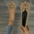 thumbnail image 4 of Wowcloth Women's Fashion Casual Shoes – Breathable Pointed Toe Flat Wedge Slip-On with Solid Color Bow for Spring-Wear, 4 of 9