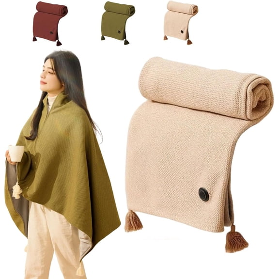Heated Blanket Shawl Wrap, Portable Heated Shawl Cordless, Heated Blanket Shawl, 2026Upgrade New Portable Heated Blanket with 3 Heating Levels