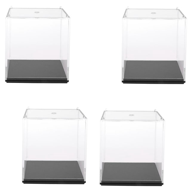 4x Vítrina de Acrílico Caja de Presentación Estuche de Muestra Transparente a Prueba de Polco para de Acción Muñecas Modelo 3D Sunnimix Vitrina a prueba de polvo
