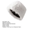 thumbnail image 7 of comerut Women Winter Hat Faux Fur Soft Thick Elastic Anti-slip Warm Windproof No Brim Solid Color Ear Protection Basin Hat Outdoor Hunting Cap, 7 of 7