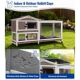 thumbnail image 6 of Aivituvin Large Rabbit Hutch Indoor, Bunny Cage Outdoor with Chew-Proof Ramp, 2-Story Guinea Pig Cages with 6 Wheels, 3 Pull-Out Trays, Waterproof Asphalt Roof, 62" L - Coffee, 6 of 10