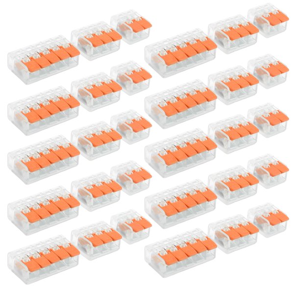 Conector De Terminal Terminales De Cableado De Construcción Rápido Terminales Sin Tornillos Suministros Industriales 60Pcs Set Wiring Connector Building Lighting ScrewFree Amonsee Otros