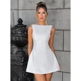 thumbnail image 4 of Vestido corto liso sin mangas para mujer, minivestido Sexy de cintura alta con Espalda descubierta, para fiesta, primavera y verano, 2024, 4 of 5