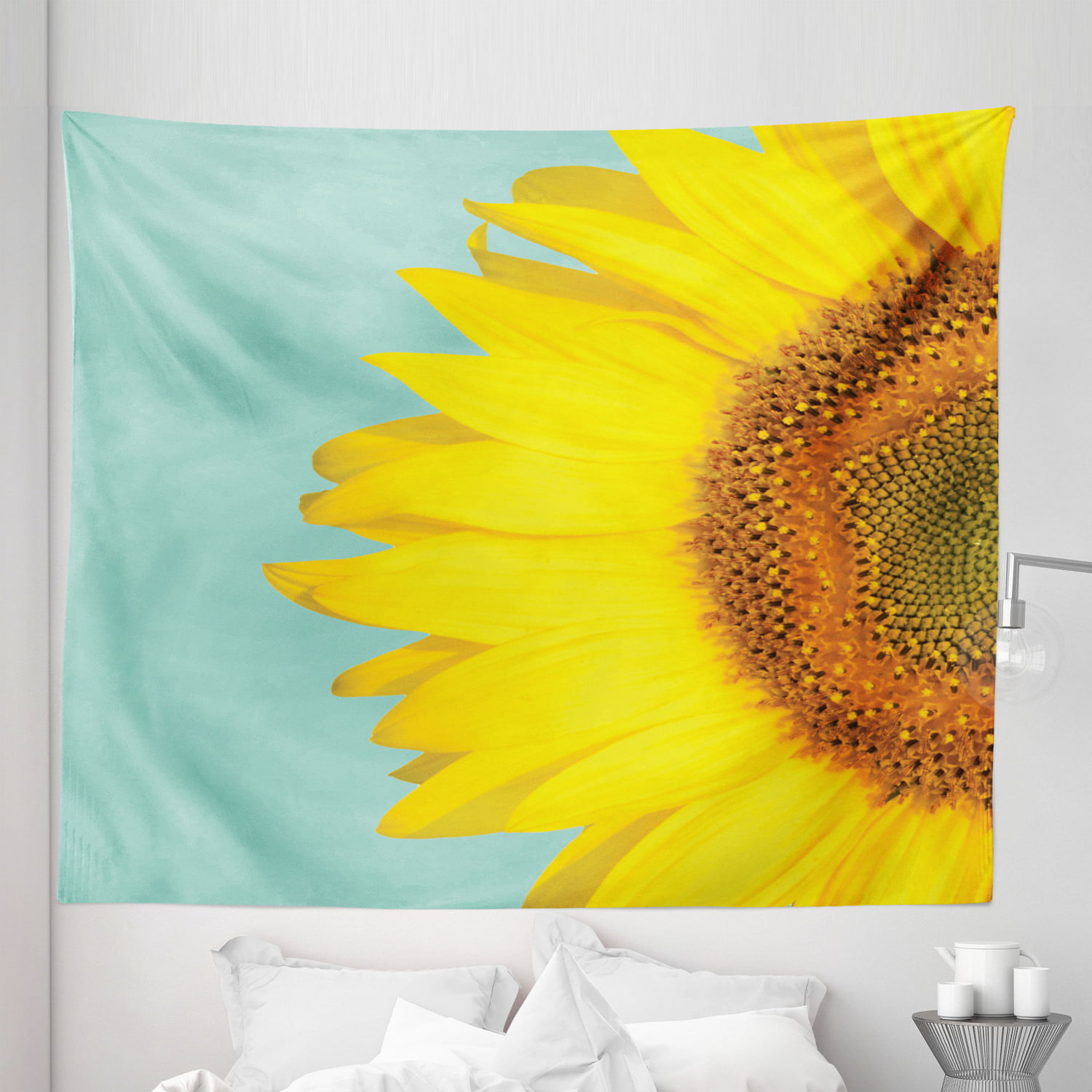 Blooming Sunflower Print Tapestry Room Wall Hanging Art Floral Tapestries Decor