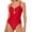 Red Womens One-Piece Swimsuits, variant on BSDJILFG One Piece Swimsuit for Women Red Cutout Swimwear Adjustable Straps Metal Ornamental Bathing Suit