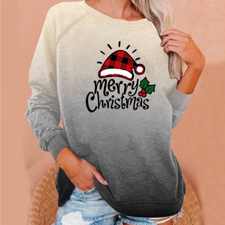 

Aueoeo Warm Clothes for Women Women Fall Fashion Women s Autumn Winter Crew Neck Temperament Casual Raglan Sleeves Gradual Color T-Shirt Casual Loose Top