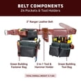 thumbnail image 3 of Set Framer Occidental Leather Green Building, tamaño mediano, 24 bolsillos, 3 of 6