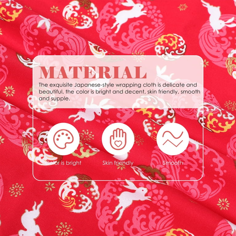 Frcolor 1 Sheet of Japanese Style Gift Box Wrapping Cloth Cotton Packing  Cloth For Bento Rabbit Pattern 