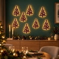 thumbnail image 5 of Velmasee 7 Pcs Wooden Christmas Tree LED Wall Decor - Hollow Out Backlit Rustic Farmhouse Light Up Christmas Tree Wall Stickers, Battery Operated Glowing Xmas Wall Art for Indoor Holiday Home Decor, 5 of 6