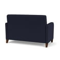 thumbnail image 3 of Siena Lounge Lobby Reception Waiting Loveseat and / Walnut Wood Legs / Navy Blue, 3 of 7