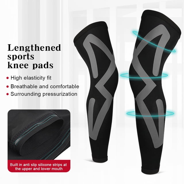 Protector antideslizante de soporte de pierna con manga de compresión de pierna completa para correr y ciclismo