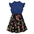 thumbnail image 4 of iEFiEL Kids Girls Summer A-line Dress Denim Bodice Floral Print Dress Black 14, 4 of 7