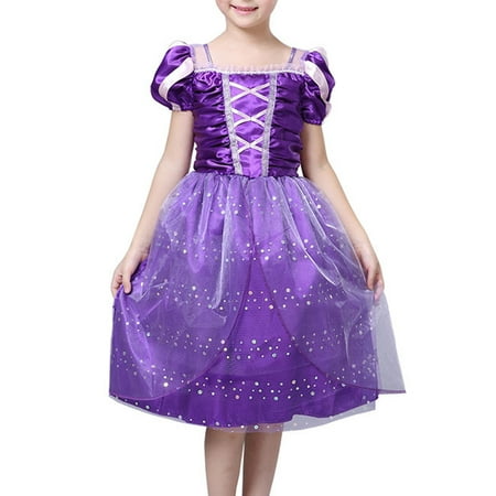 

Yejaeka Girls Dress Fairytale Aurora Rapunzel Lace Dresses Party Birthday Purple Dresses