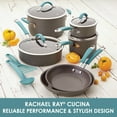 thumbnail image 5 of Rachael Ray 14-Inch Cucina Hard-Anodized Nonstick Skillet with Helper Handle, Gray/Agave Blue, 5 of 8