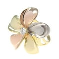thumbnail image 4 of Solid 14k tricolor gold 23mm single Hawaiian plumeria flower ring size 8.5, 4 of 6