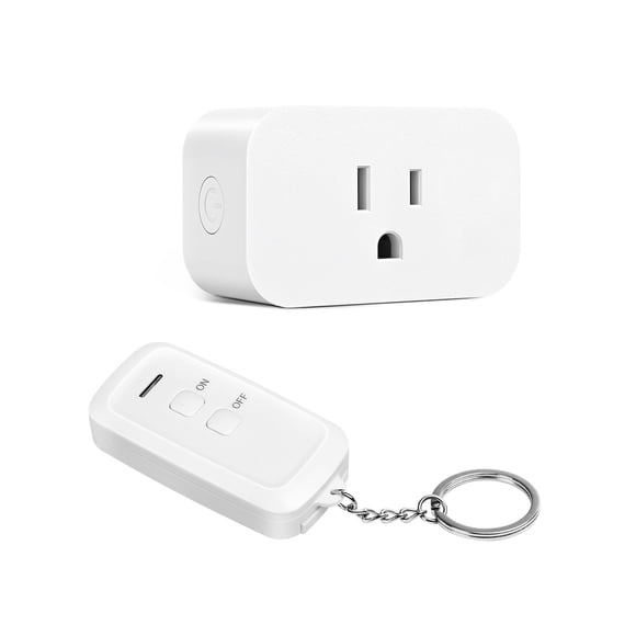 DEWENWILS Indoor Remote Control Outlet, Wireless Remote Light Switch, No Interference, No Wiring, 15A/1875W, 100ft RF Range, Compact Design, Programmable