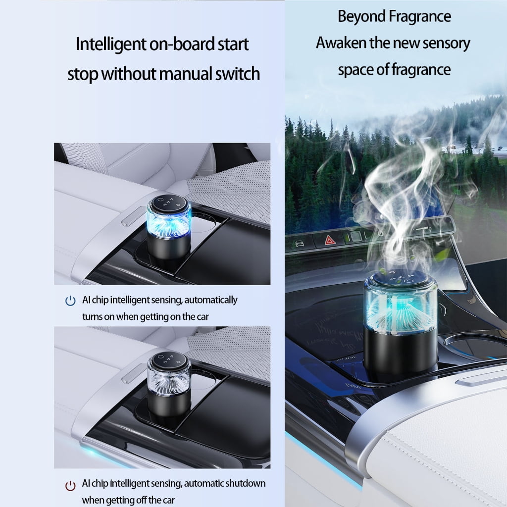 Automatic Car Air Freshener Diffuser with Ambience Light, Long Lasting Scent