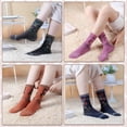 thumbnail image 5 of JIANFANG Socks Women, Soft Knit Wool Winter Thick Warm Cabin Fuzzy Crew Women Socks 5 Pack, 5 of 6