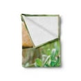 thumbnail image 2 of Mushroom Soft Flannel Fleece Throw Blanket, Close up Image of Plantation on Grass Edible, Cozy Plush for Indoor and Outdoor Use, 60" x 80", Sand Brown Dark Sepia, by Ambesonne, 2 of 5