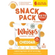 Whisps Cheddar Cheese Crisps, 0.63 oz, Keto Friendly Snacks, 6 Count