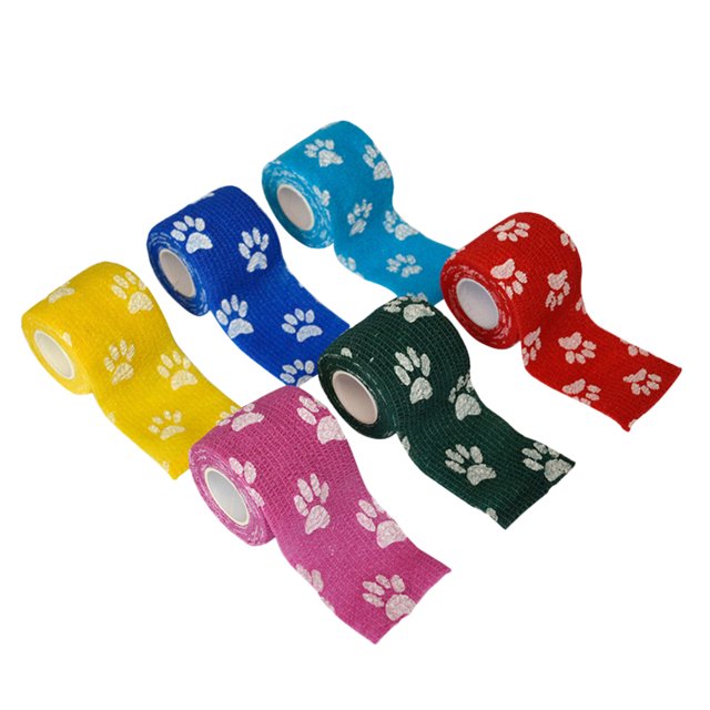 Wrap Vet Bandage Pet Cohesive Self Tape Bandages Adhesive Dog Adherent Leg Brace Animaldogs