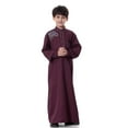 thumbnail image 2 of WQJNWEQ Fall Clothes for Boys Boys Middle Muslim Pure Fashion Dresses and Long Topcoats Comfortable Blouse, 2 of 9