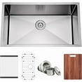 thumbnail image 2 of 30 Inch Undermount Kitchen Sink 304 Stainless Steel 16 Gauge Single Bowl Handmade Rectangular Sinks Accessories Included 30" x 18" x 10", 2 of 15