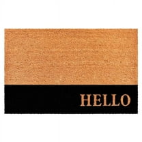 Calloway Mills 104862436 24 x 36 in. Hello Black Stripe Rectangular Doormat, Natural