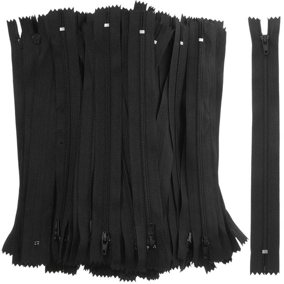 HOMEMAXS  100 Pcs Colorful Nylon Zipper Colored Bag Heavy Duty Man Black