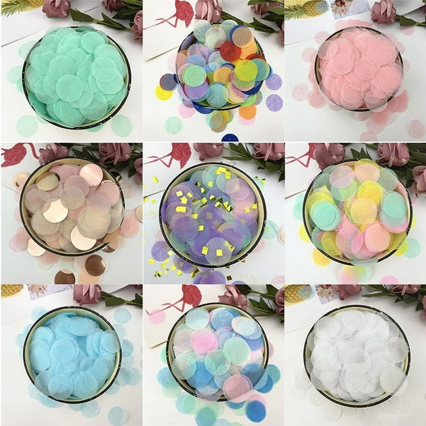 10 g/paquete 2,5 cm Varias formas Confeti Color Flor Globo Relleno Papel Confeti