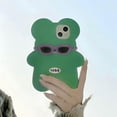 thumbnail image 4 of Kawaii Phone Cases Apply to iPhone 13 Pro Max,Cute Cartoon Bear Phone Case 3D Funny Green Bear with Sunglasses Case for Women Girls Soft Silicone Shockproof Cover for iPhone 13 Pro Max, 4 of 14
