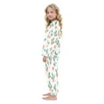 thumbnail image 4 of Fluffy Pajamas Set Fuzzy Winter Warm Pj Sets Pullover Tops and Long Pants Peach Holly Leaves and Berries X-Small, 4 of 8
