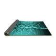 thumbnail image 2 of Ahgly Company Indoor Round Oriental Turquoise Blue Industrial Area Rugs, 5' Round, 2 of 4