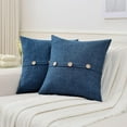 thumbnail image 5 of 20×20 Inch Button Accent Throw Pillow Cover 2-Pack Textured Solid Decorative Cushion for Sofa Bed Living Room Decor, 5 of 10