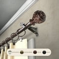 thumbnail image 2 of 48" to 84" Adjustable 3/4" Dia Single Curtain Rod in Cocoa with Ingo Finials,(4889-487), 2 of 3