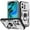 A-Black/Silver, variant on JTCASES for iPhone 12 Pro Max Case, Sliding Camera Cover   Rotating Kickstand   Magnetic Car Mount   Inside Card Holder Bracket Shockproof Frame Anti-drop PC TPU Heavy Duty Protection, Black/Silver