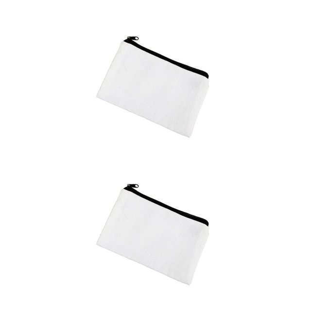 Inteprter Bolsa de maquillaje con cremallera Accesorios de viaje Bolsa de lona de regalo dulce Útiles escolares Estuche de lápices multiusos Beige 2Conjunto